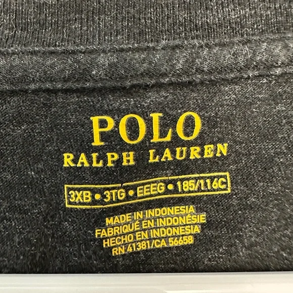 Polo by Ralph Lauren Men's Charcoal V-Neck Tee size 3XB - Picture 3 of 5